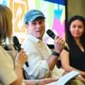 #StartedinOxford Showcase 2025 panellist talking into a microphone